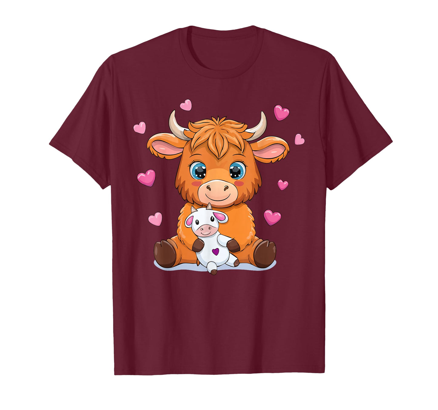 Cute Highland Cow Hugging Toy Farmer Farm Country T-Shirt