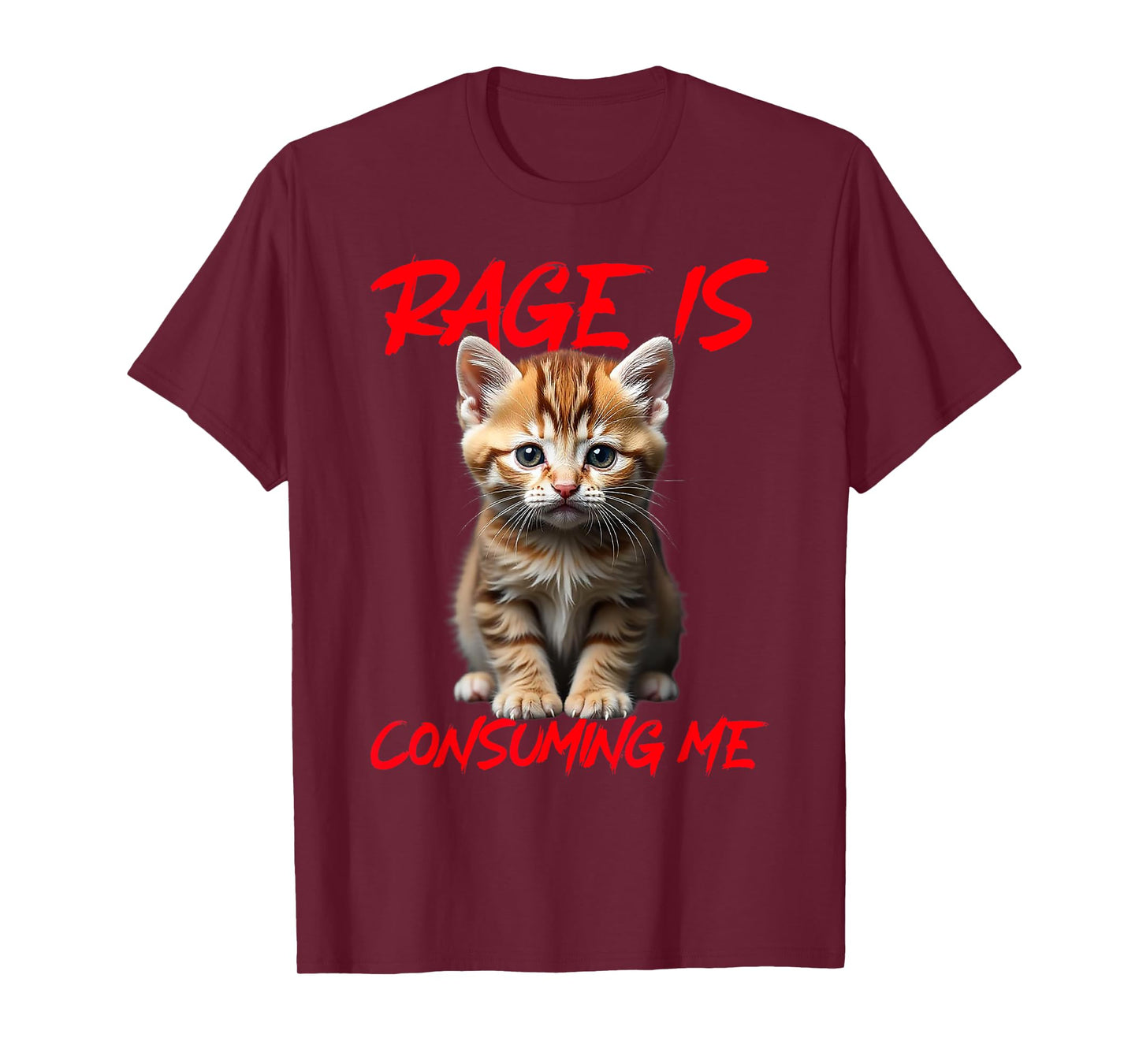 Rage Is Consuming Me Cute Angry Kitten Funny Cat T-Shirt for Men Women