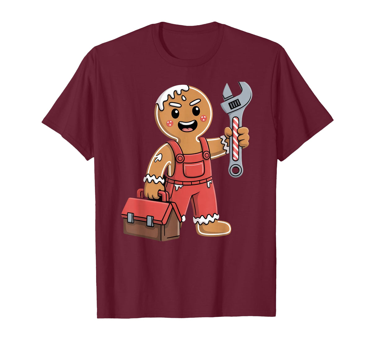 Gingerbread Mechanic Handyman Fixer Worker Christmas T-Shirt