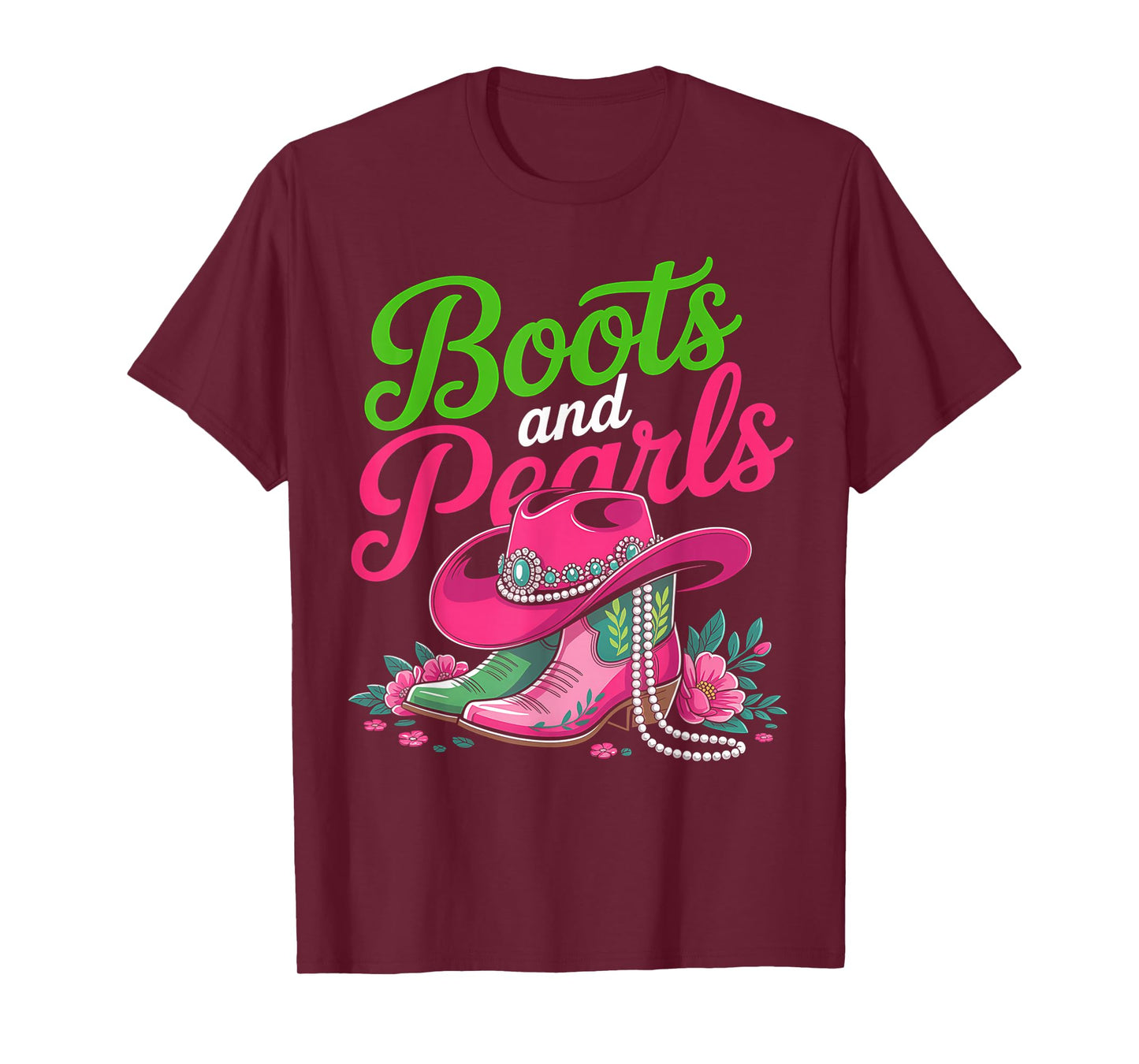 Boots To The Ground Pink Cowgirl T-Shirt