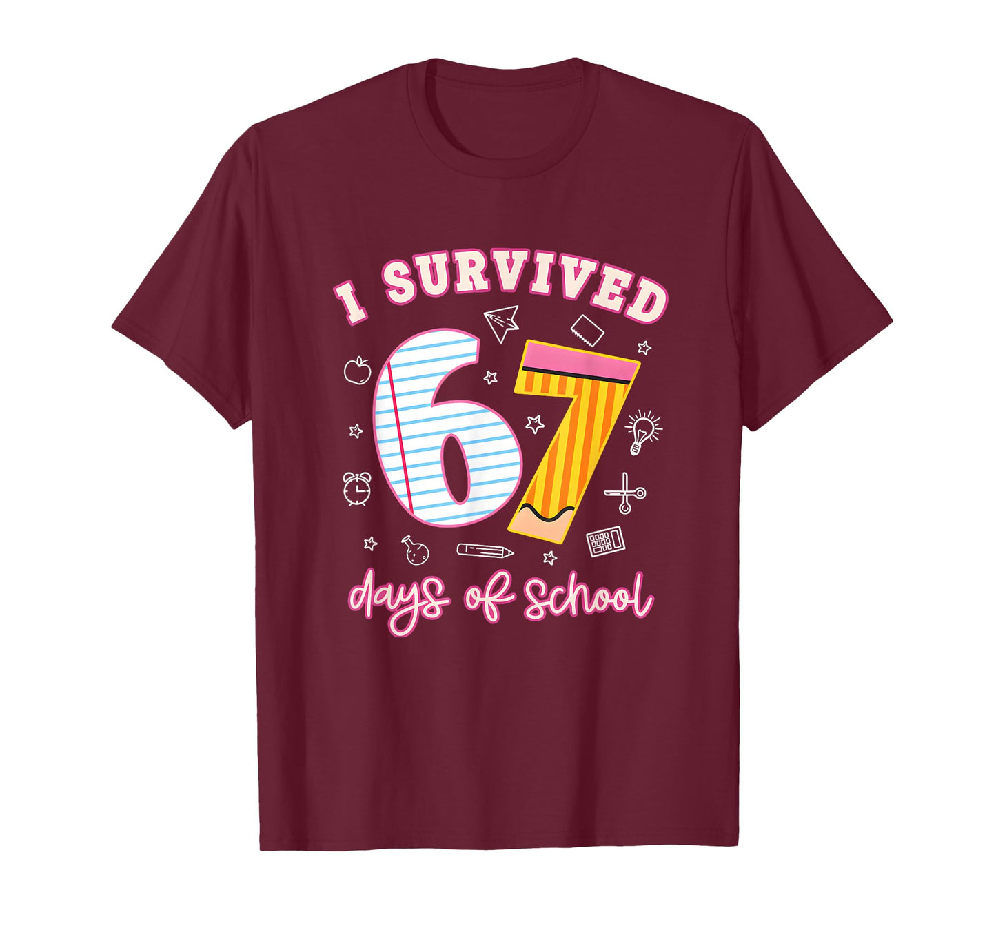 I Survived 67 Days of School Funny Meme Teacher Student T-Shirt