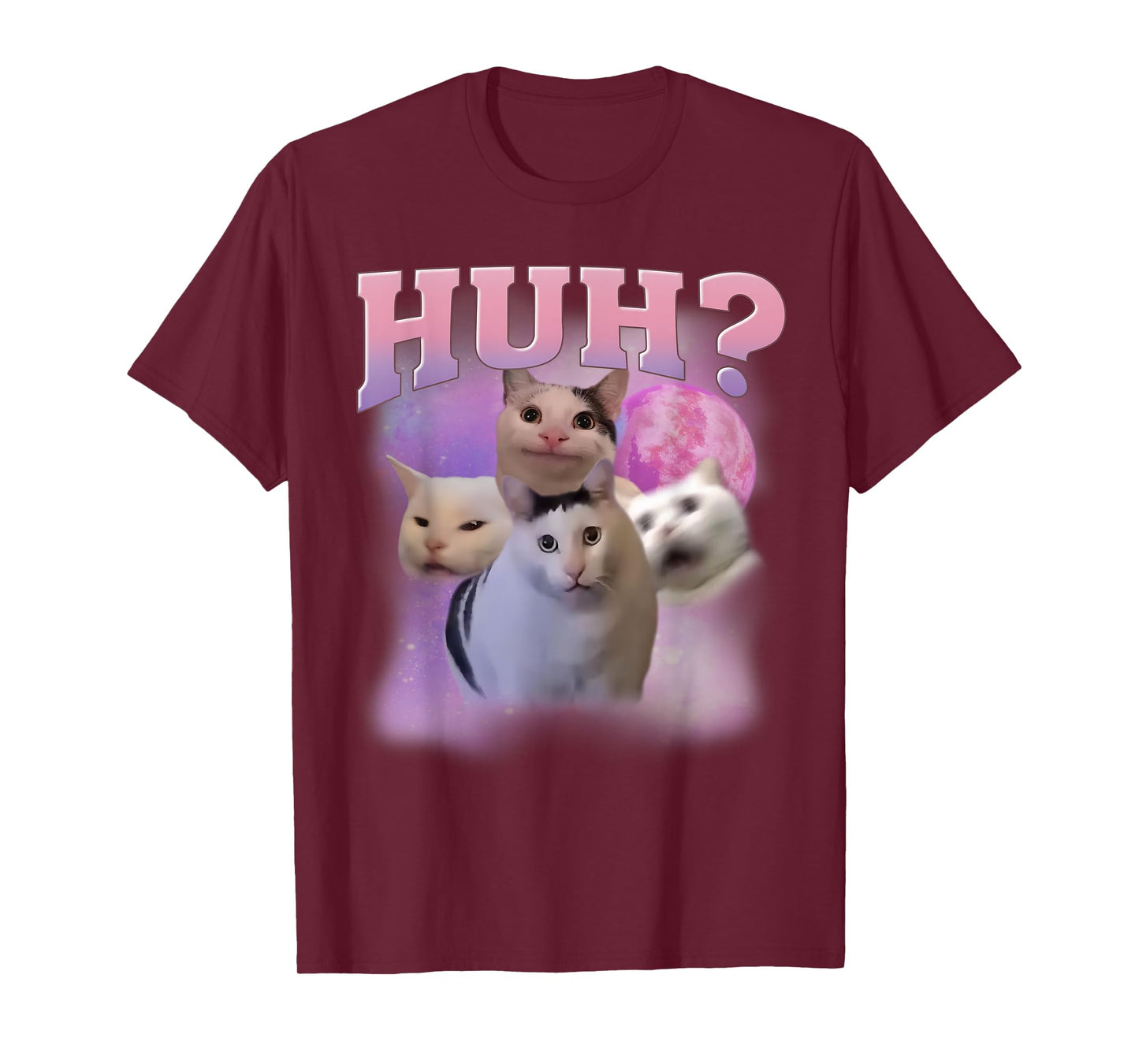 Funny Meme Huh Cat Shirt Cat Lovers Humor T-Shirt for Men Women