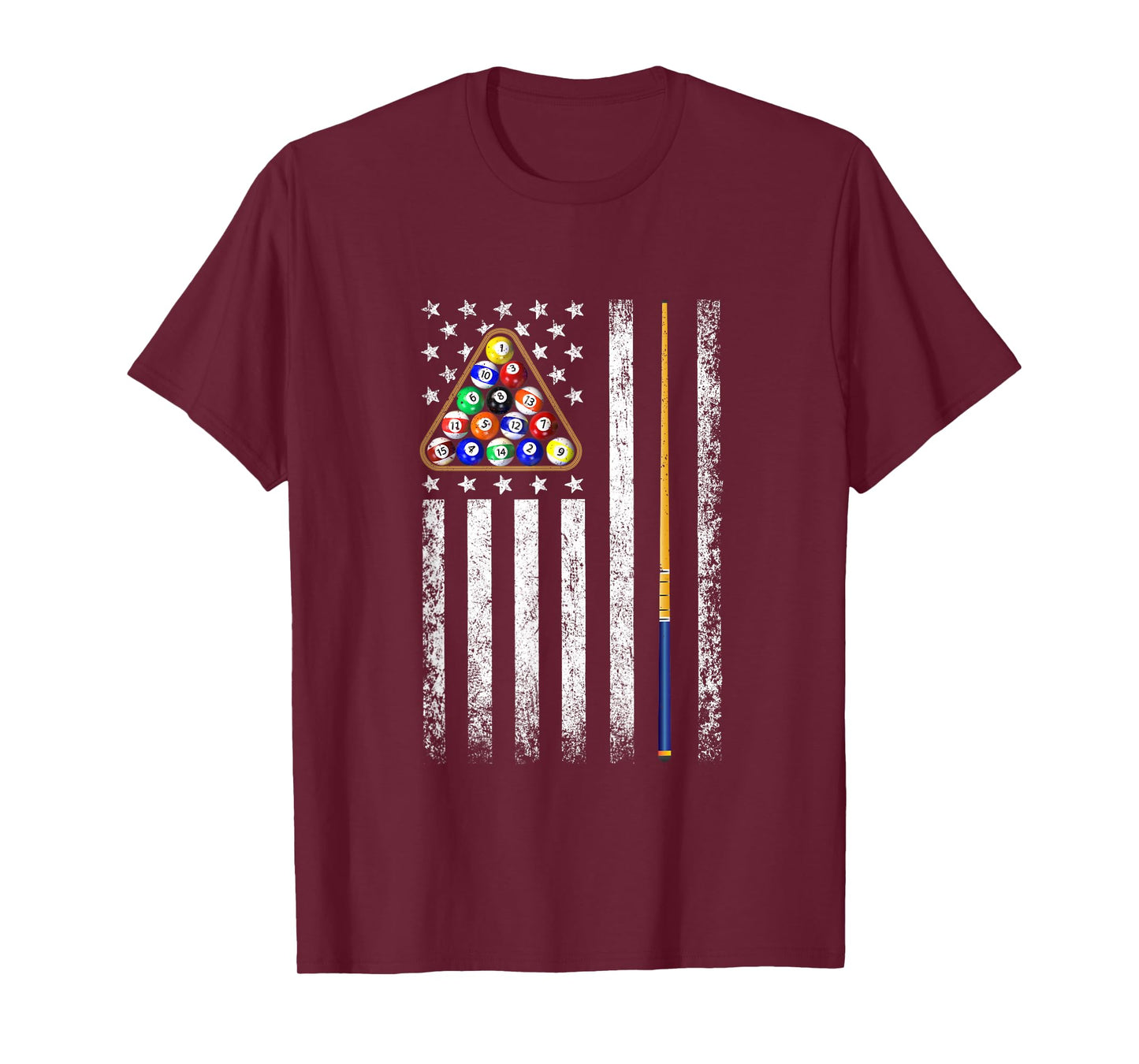 American Flag Billiards Vintage Pool Player T-Shirt