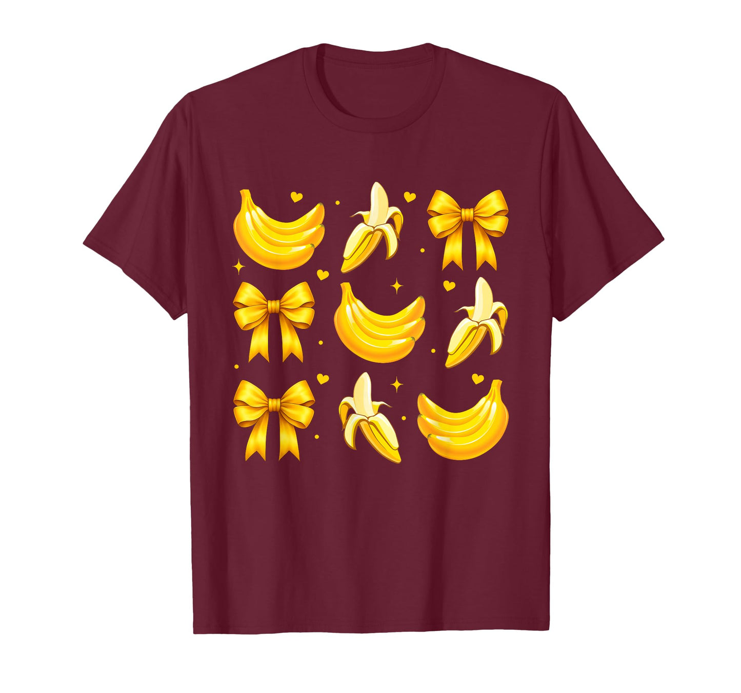 Banana Coquette Bow Yellow Bananas T-Shirt