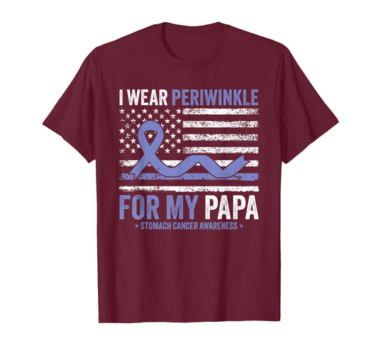 I Wear Periwinkle For My Papa Stomach Cancer Awareness T-Shirt