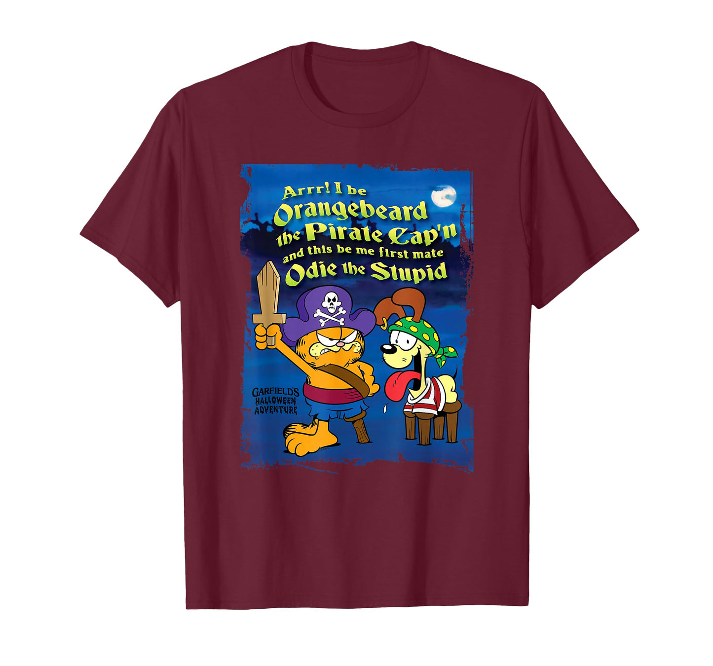 Garfield Arrr! Pirate Orangebeard and Odie Cartoon Cat T-Shirt