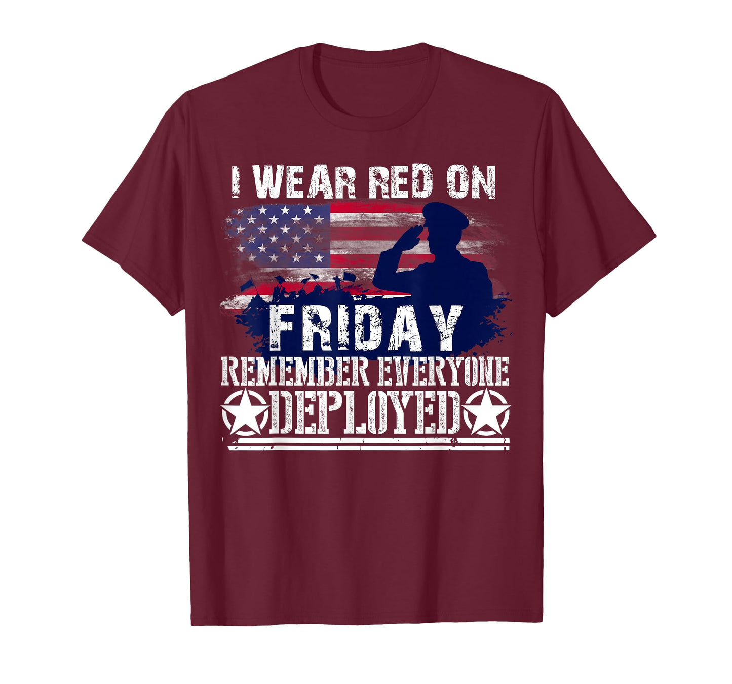 I Wear Red On Friday Remember Everyone Deployed American T-Shirt
