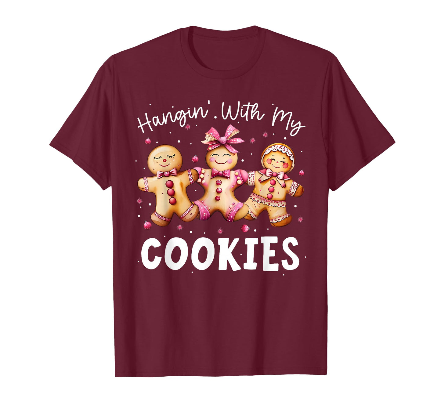 Hangin with My Cookies Gingerbread Women Christmas Teacher T-Shirt