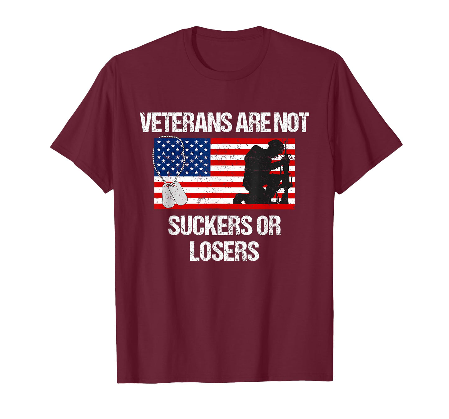 Veterans Are Not Suckers Or Losers Vintage USA Flag T-Shirt