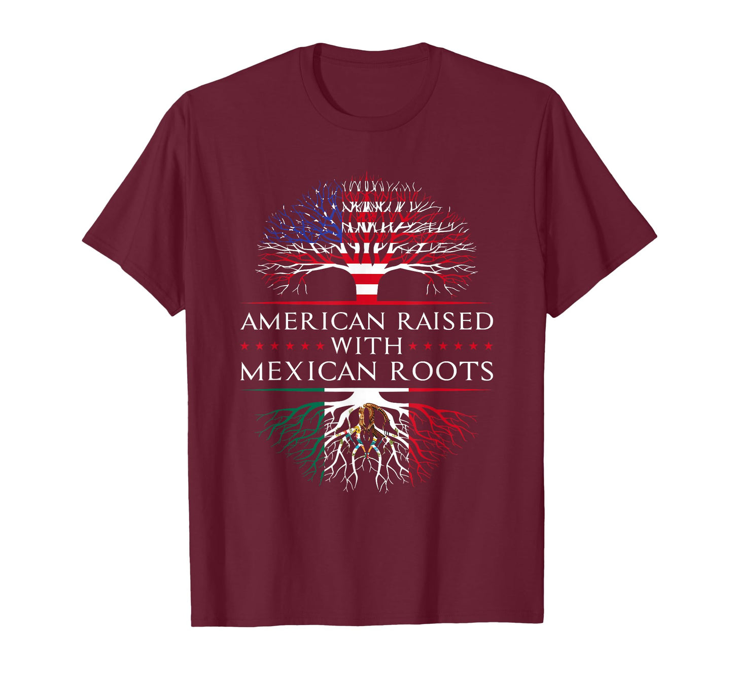 American Raised With Mexican Roots Mexico Tree T-Shirt