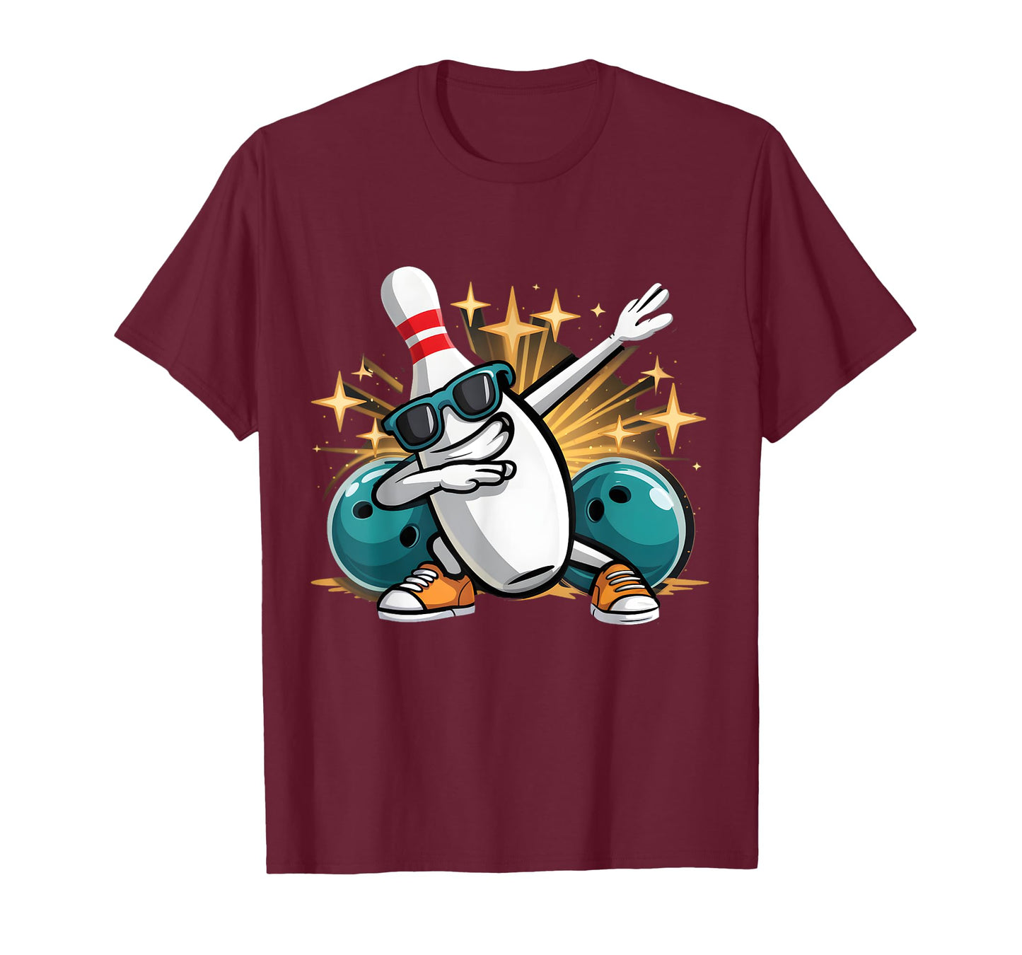 Dabbing Bowling Pin Sunglasses Bowler Player Bowling Squads T-Shirt