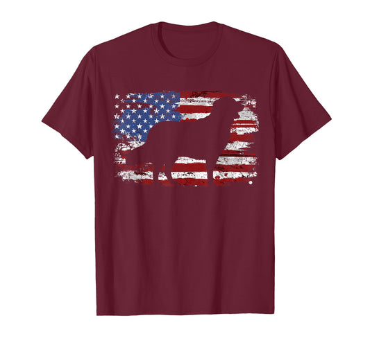 Golden Retriever Vintage USA Flag T-Shirt
