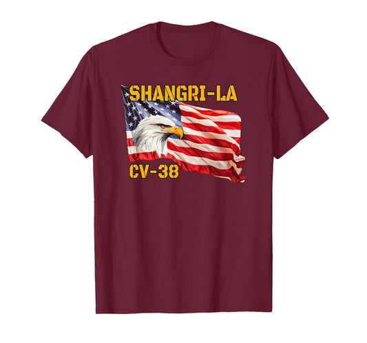 Warship Shangri-La CV-38 Aircraft Carrier Veterans Day Dad T-Shirt