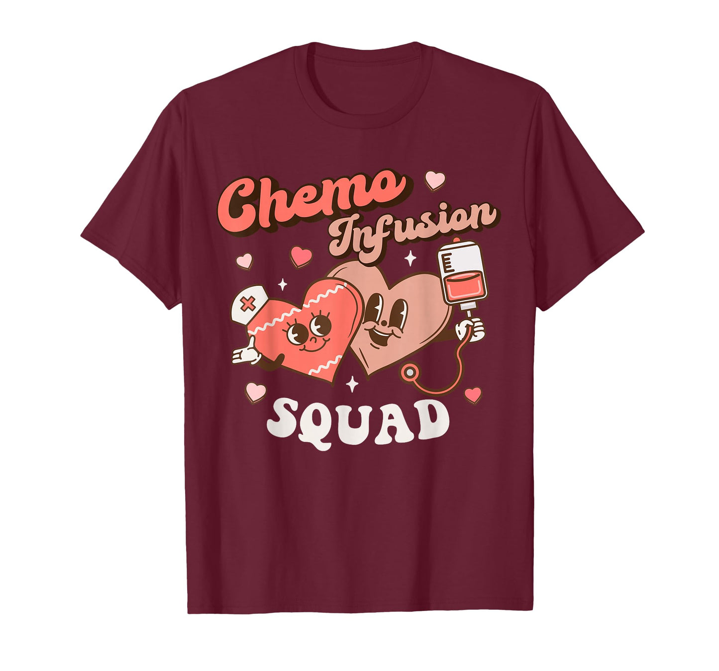 Chemo Infusion Nurse Groovy Valentine's Day Oncology Squad T-Shirt