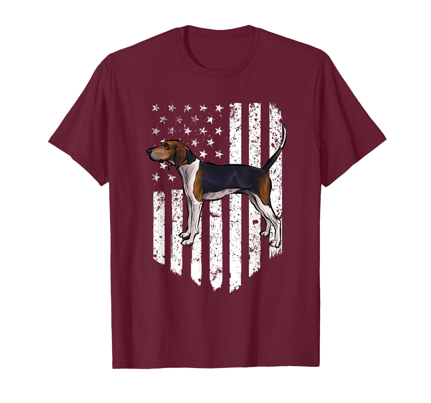 BW American Flag Treeing Walker Coonhound 4th Of July USA T-Shirt