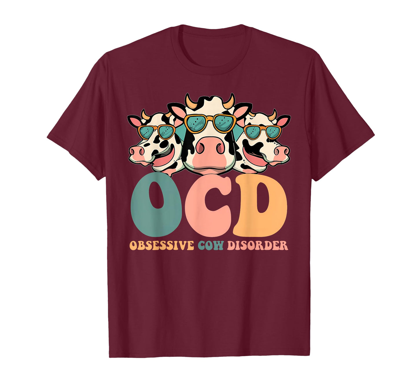 Cute OCD Obsessive Cow Disorder Funny Farmer Animal Cows T-Shirt