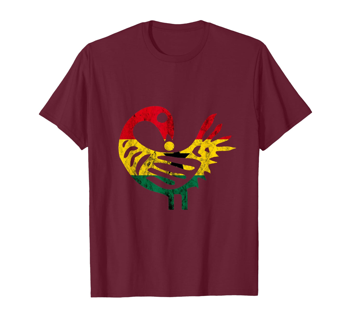 Sankofa African Bird Ghanese Flag Pride Juneteenth Ghana T-Shirt