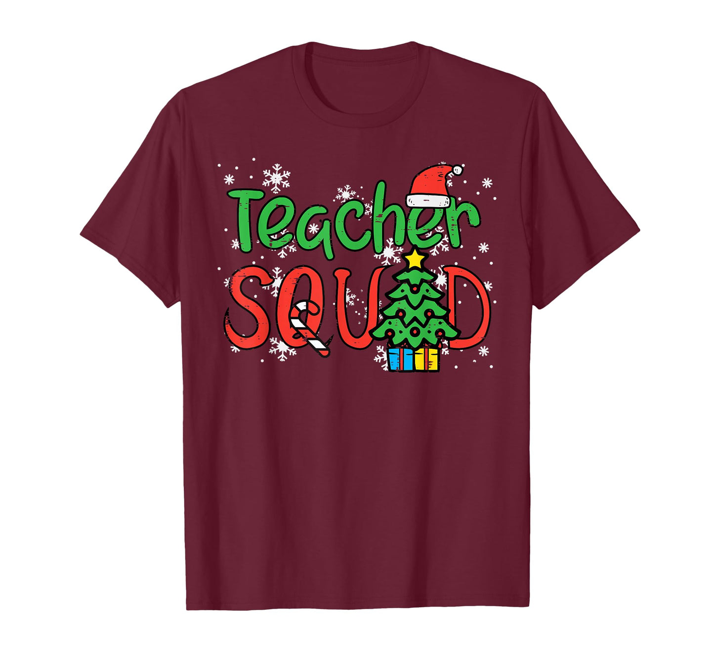 Christmas Teacher Squad Funny Xmas Teachers Crew Men Women T-Shirt