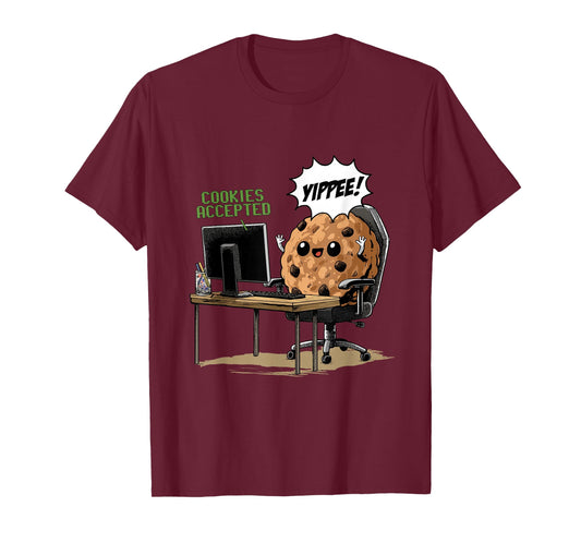 Cookies Accepted Nerd Shirt Funny Computer Internet Coder T-Shirt