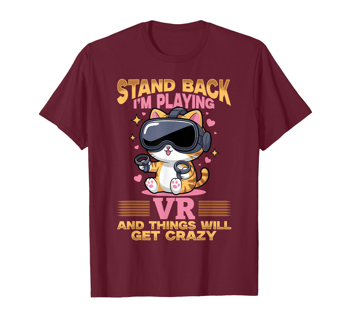 Gaming Cat VR Gamer T-Shirt for Men Women Kids