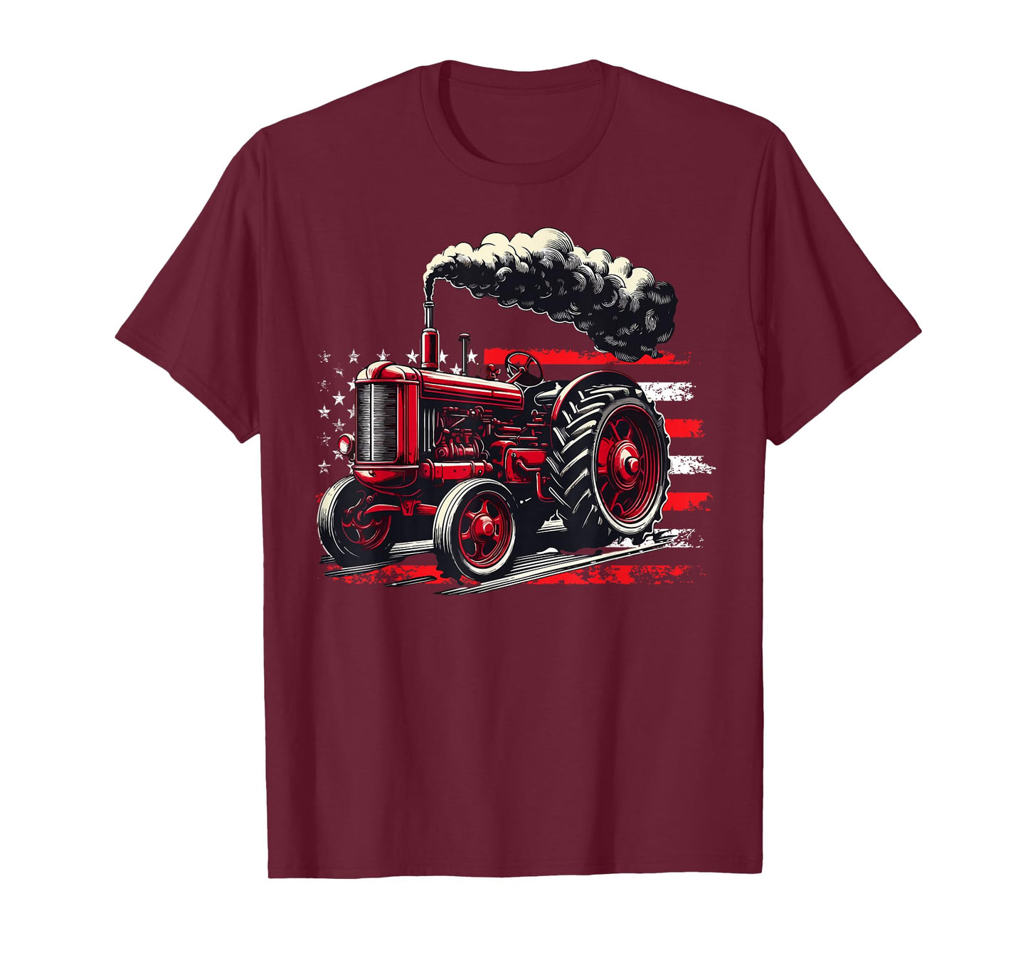 American Farmer Tractor American Flag Patriotic USA Farm T-Shirt