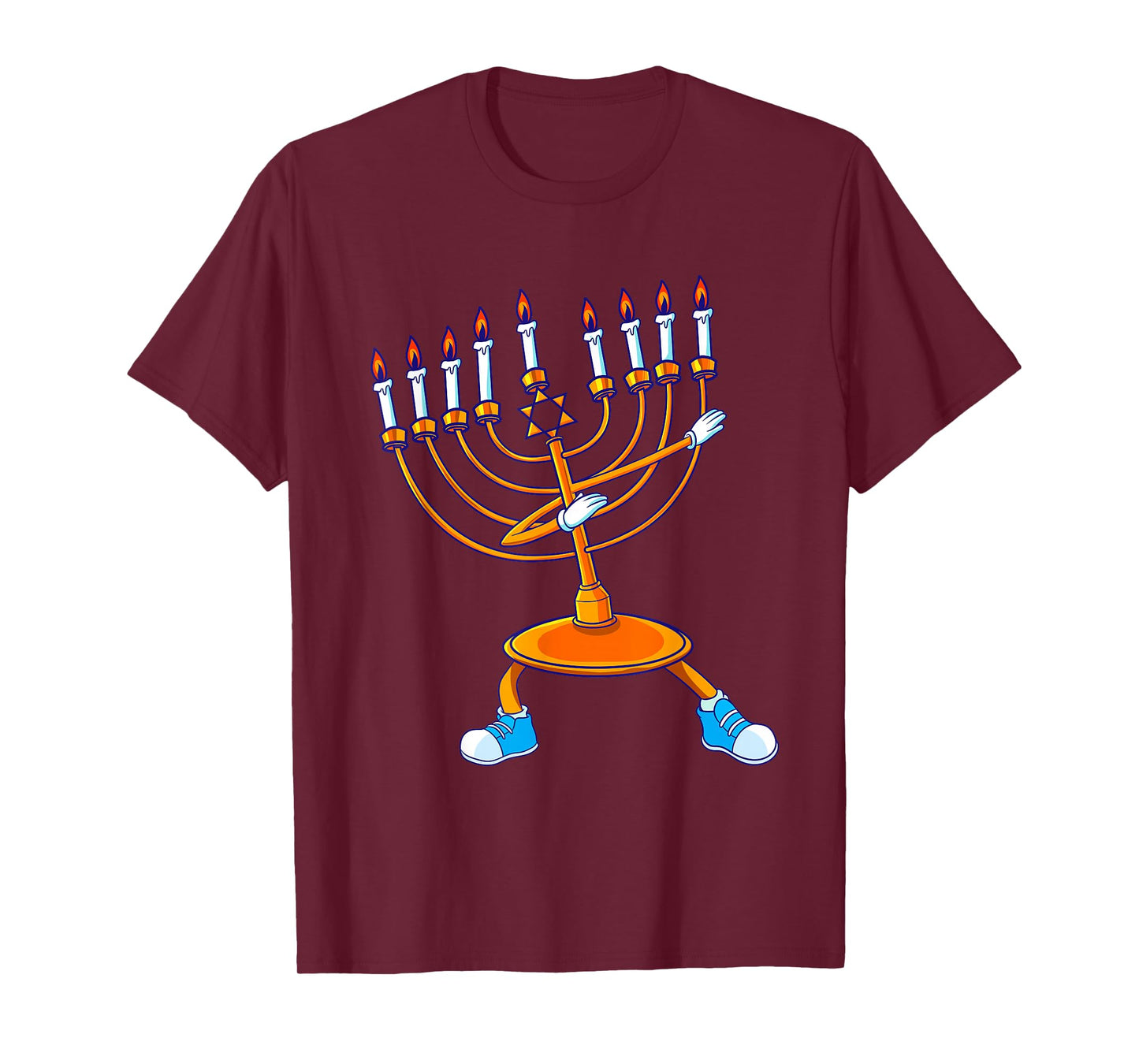 Dabbing Menorah Hanukkah Dancing Chanukah Kids Girls Boys T-Shirt