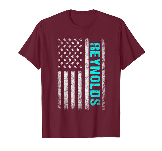 Reynolds Name American Flag - Reynolds Last Name T-Shirt