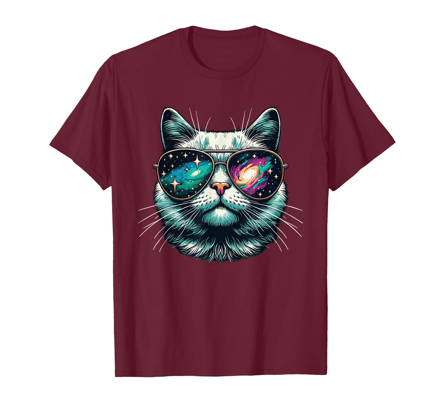 Cat Space Galaxy Sunglasses Cats T-Shirt for Men Women Girls Kids