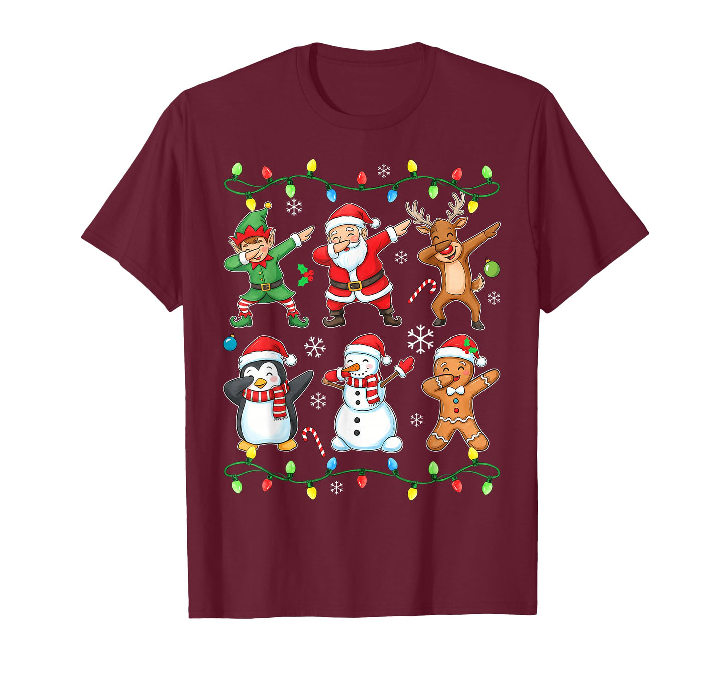 Christmas Squad Funny Matching Santa Reindeer Snowman Dab T-Shirt