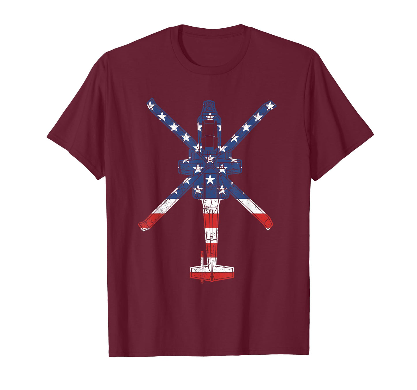 AH64 Apache Military Attack Helicopter American Flag Apache T-Shirt