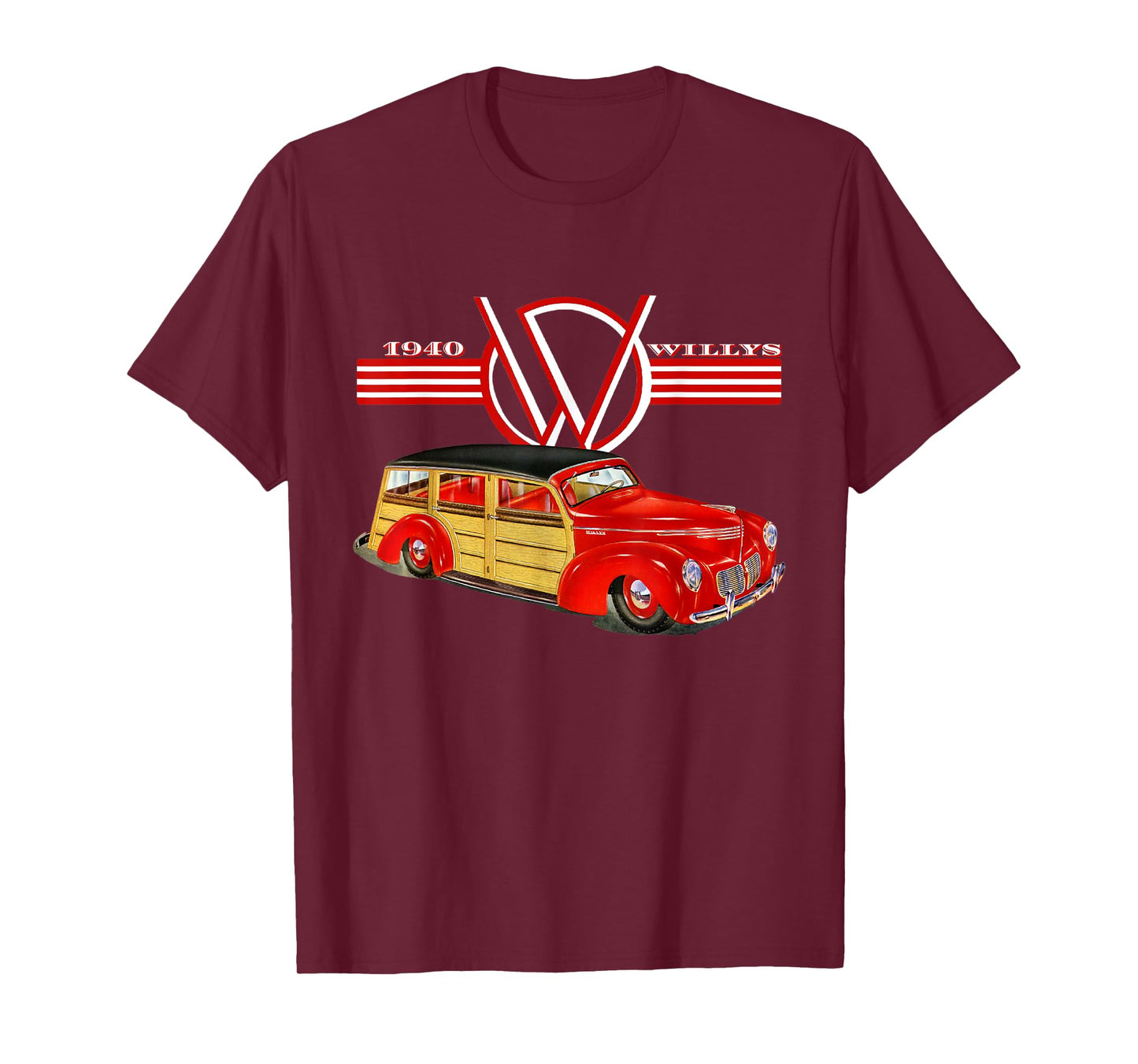 1940 Willys Hot Rod Woody Station Wagon Deluxe Model T-Shirt