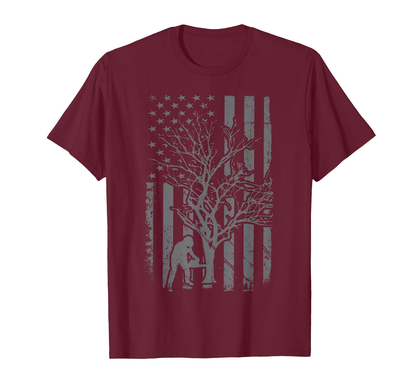 Tree Cutter American Flag Chainsaw Operator Arborist Patriot T-Shirt