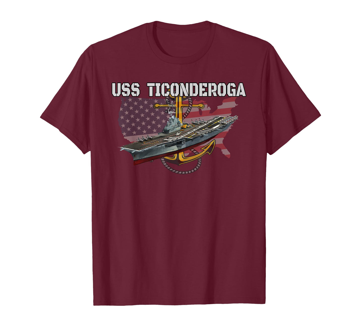 Aircraft Carrier USS Ticonderoga CV-14 CVA-14 CVS-14 Veteran T-Shirt