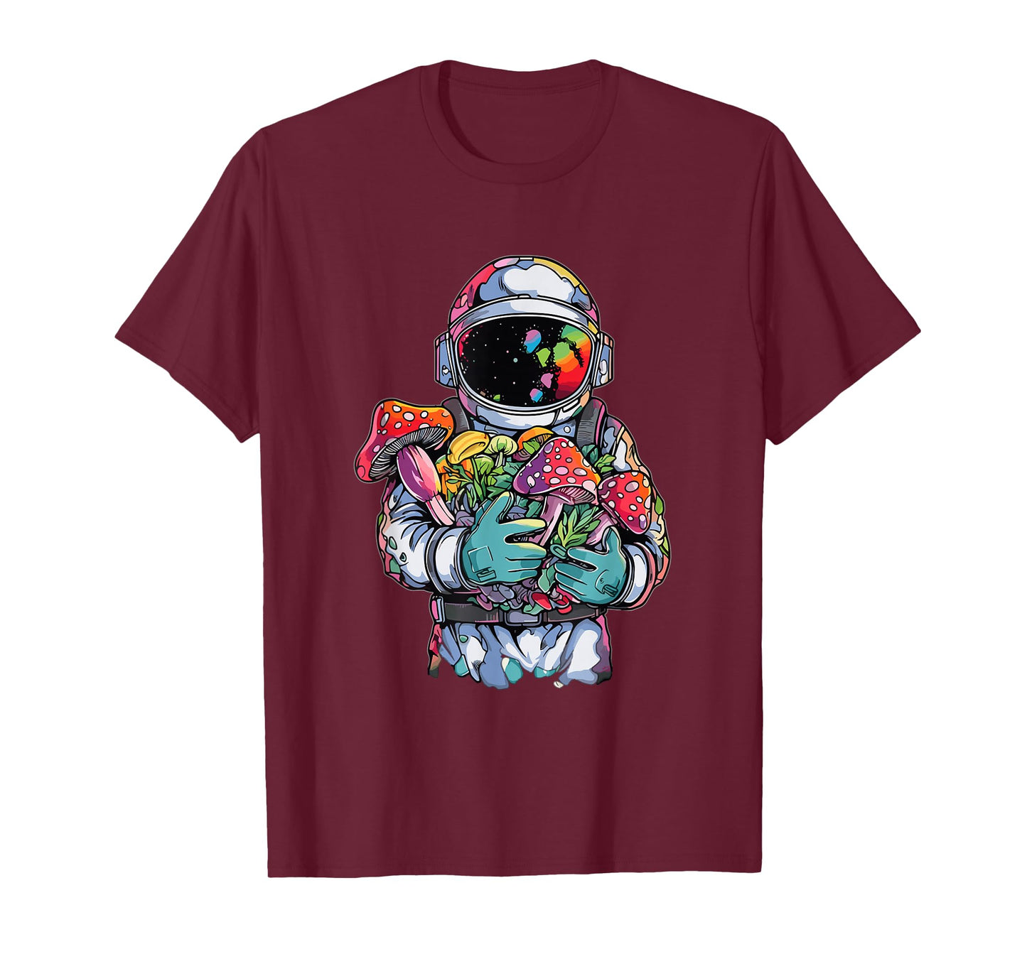 EDM DJ Festival Outfit Men & Women Trippy Astronaut Art EDM Mushroom Psychedelic Rave T-Shirt, Small, Black