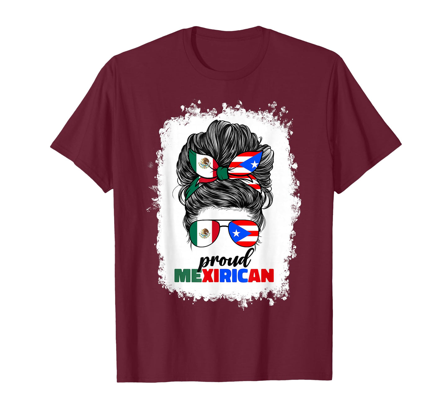 Half Mexican And Puerto Rican Rico Flag Mexirican Girl Women T-Shirt
