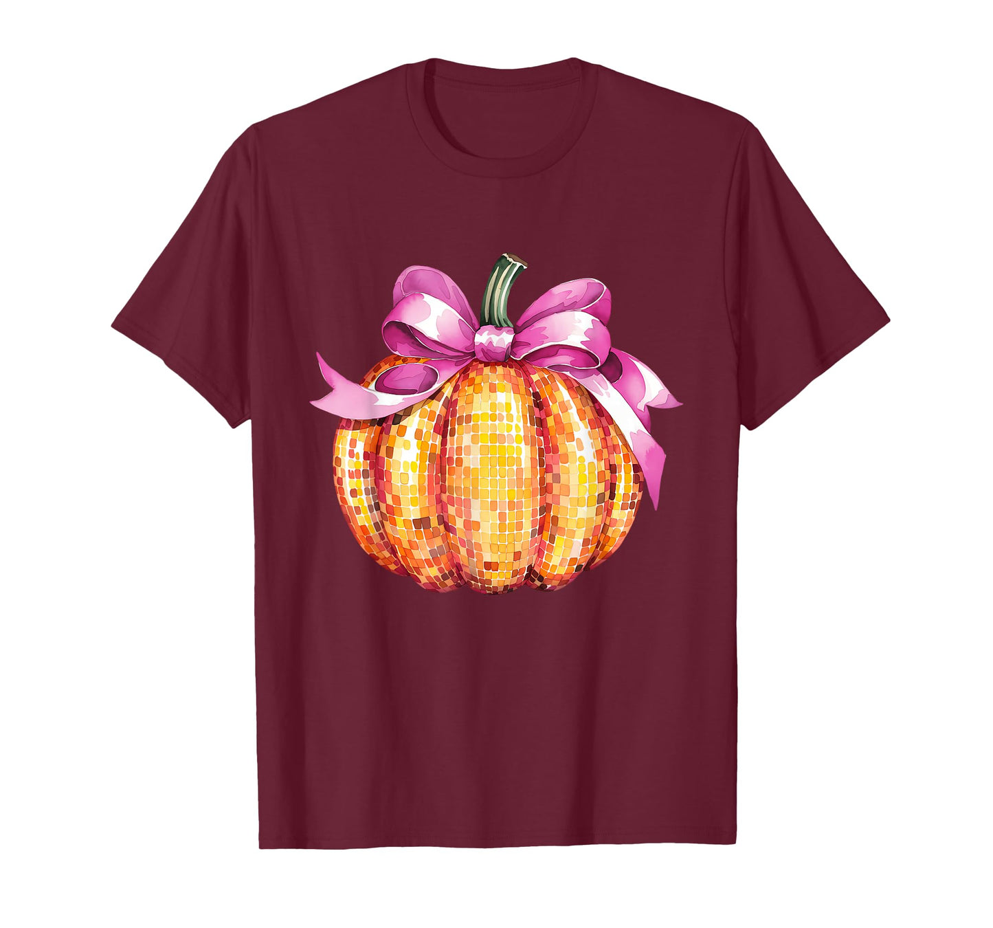Coquette Pumpkin Pink Bow Fall Y'All Thanksgiving Women Girl T-Shirt