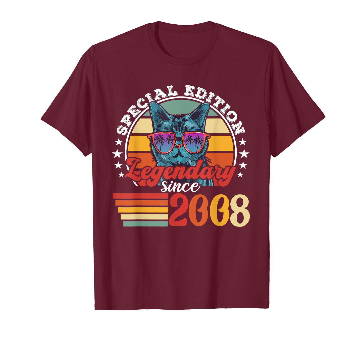 Retro cat with sunglasses funny saying vintage 2008 T-Shirt