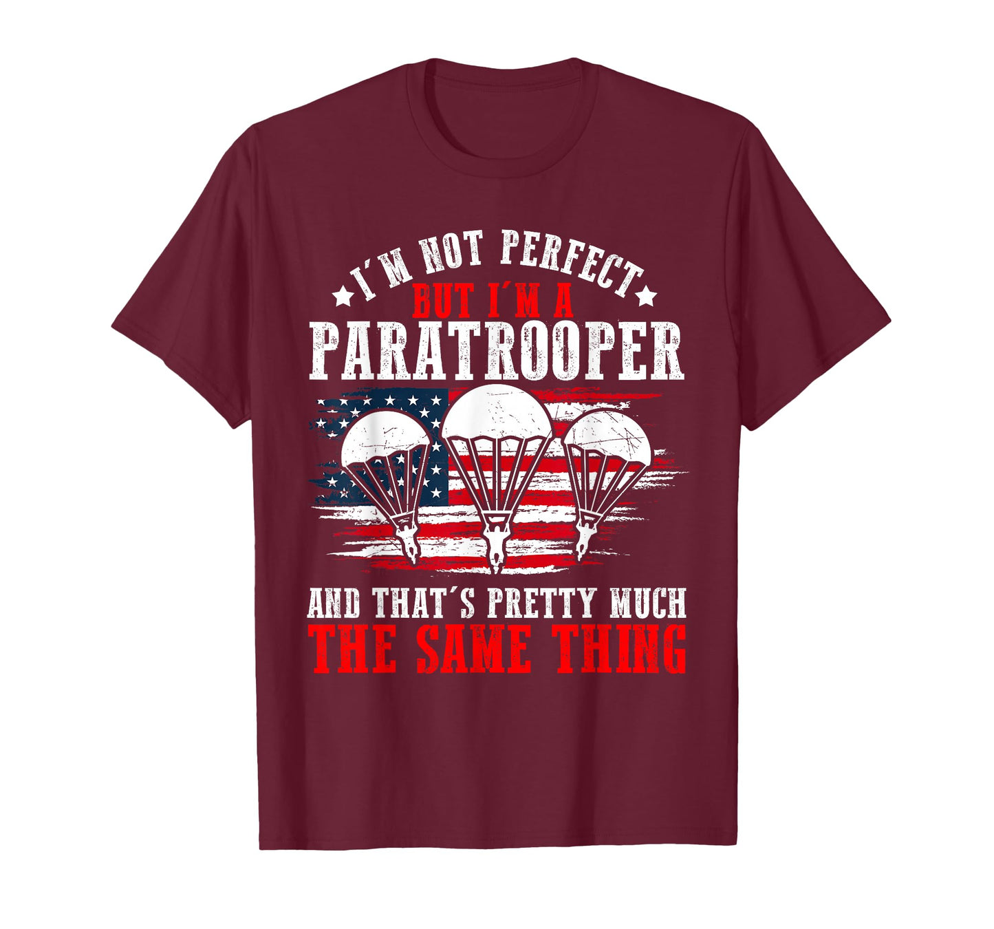 Paratrooper US Army Veterans Day Soldier American Flag T-Shirt