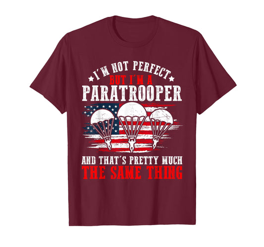 Paratrooper US Army Veterans Day Soldier American Flag T-Shirt