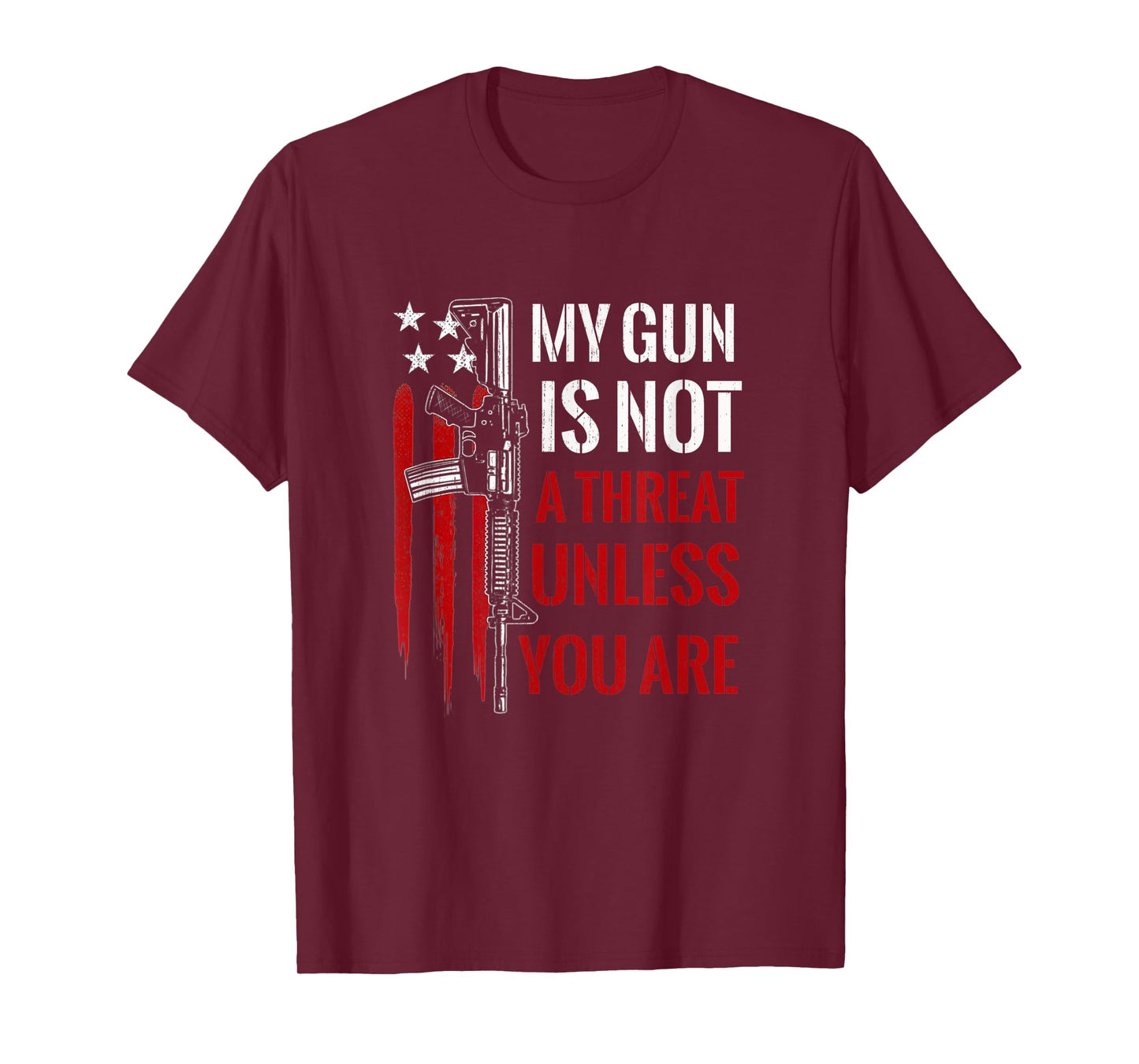 My Gun Is Not A Threat Unless You Are American Flag T-Shirt