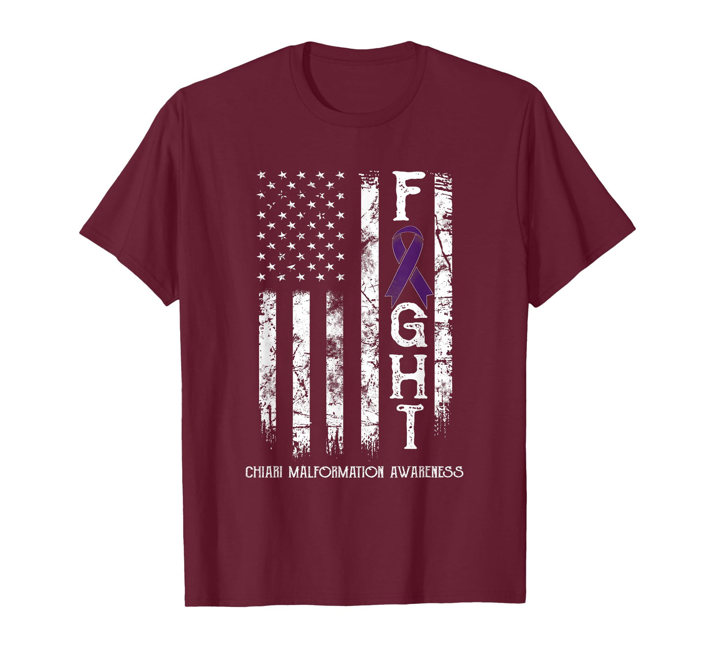 Chiari Malformation Warrior US Flag T-Shirt