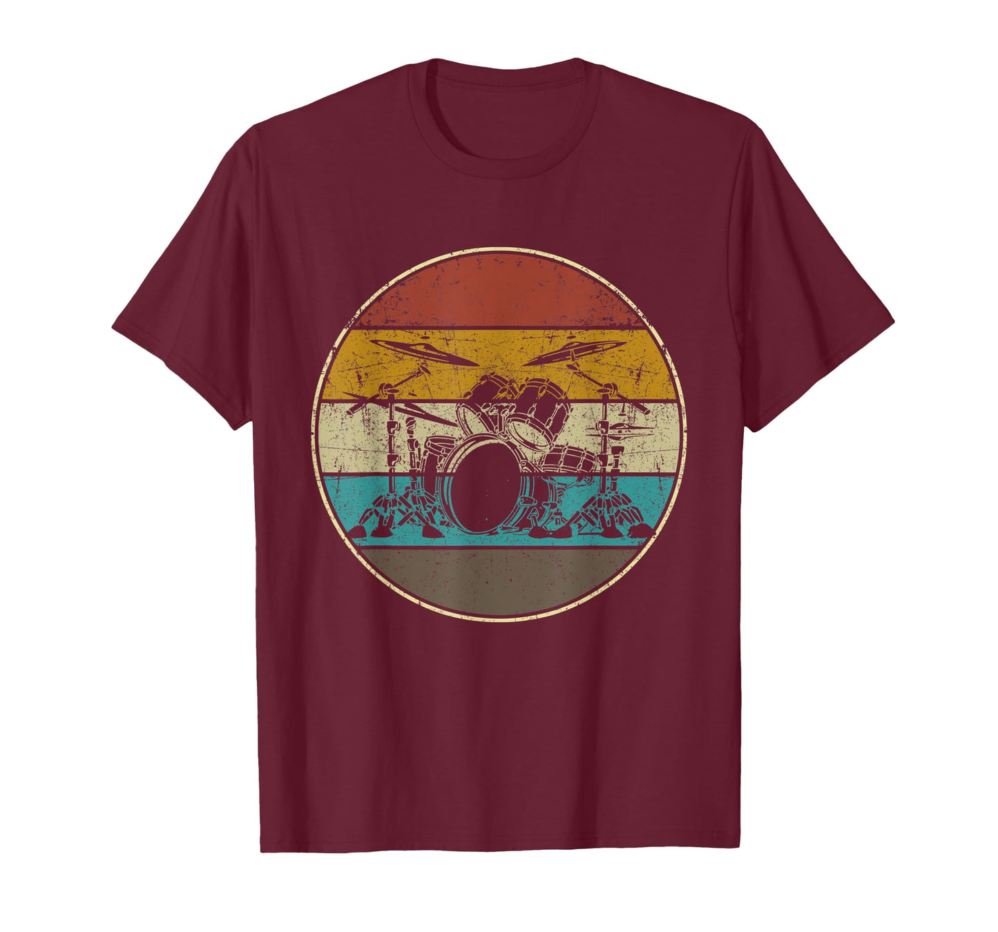 Drummer Retro Vintage Drum Set Drumset Drummers Men Drumming T-Shirt