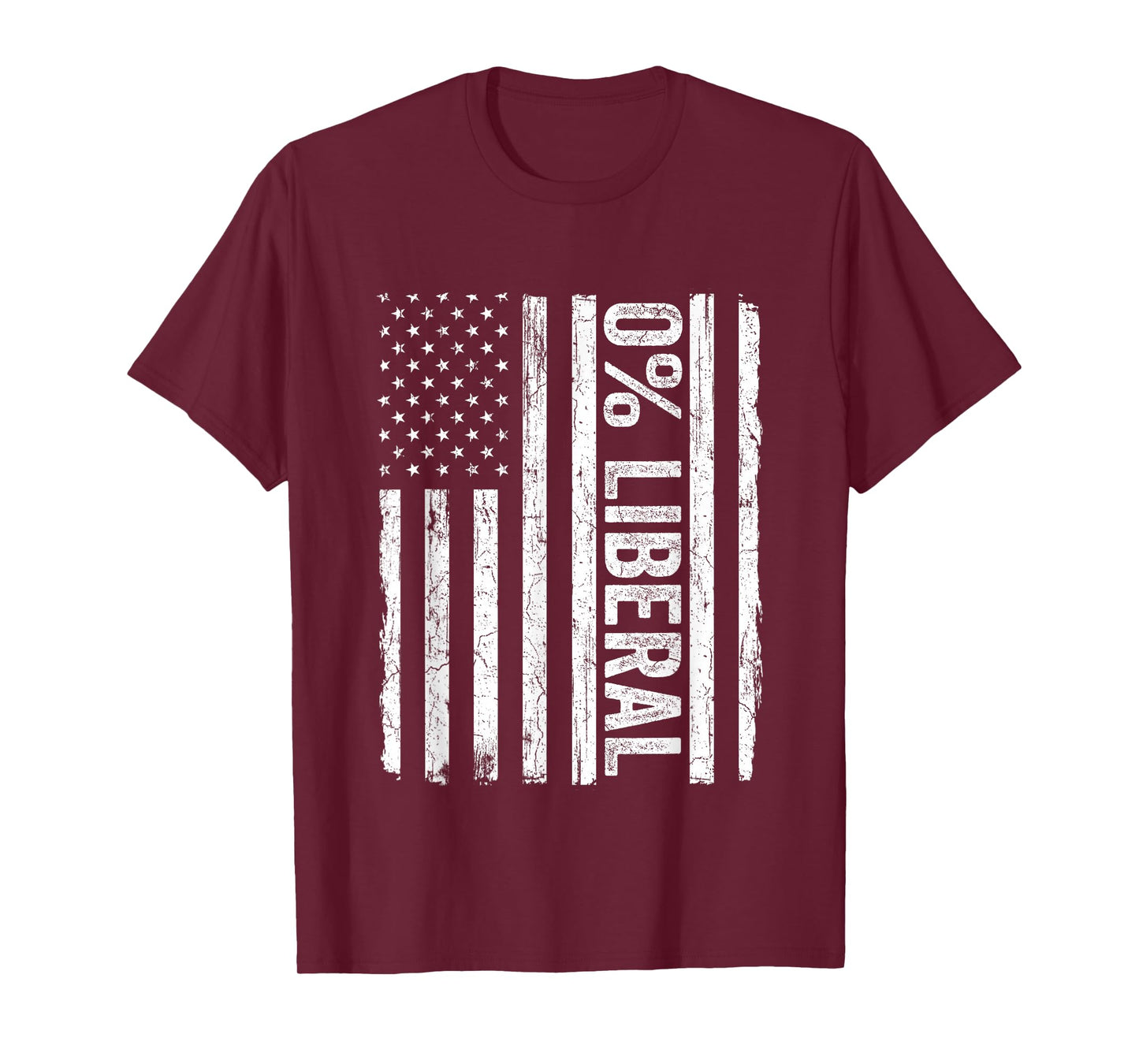 Zero Percent 0% Liberal Vintage USA Flag Pro Conservative T-Shirt