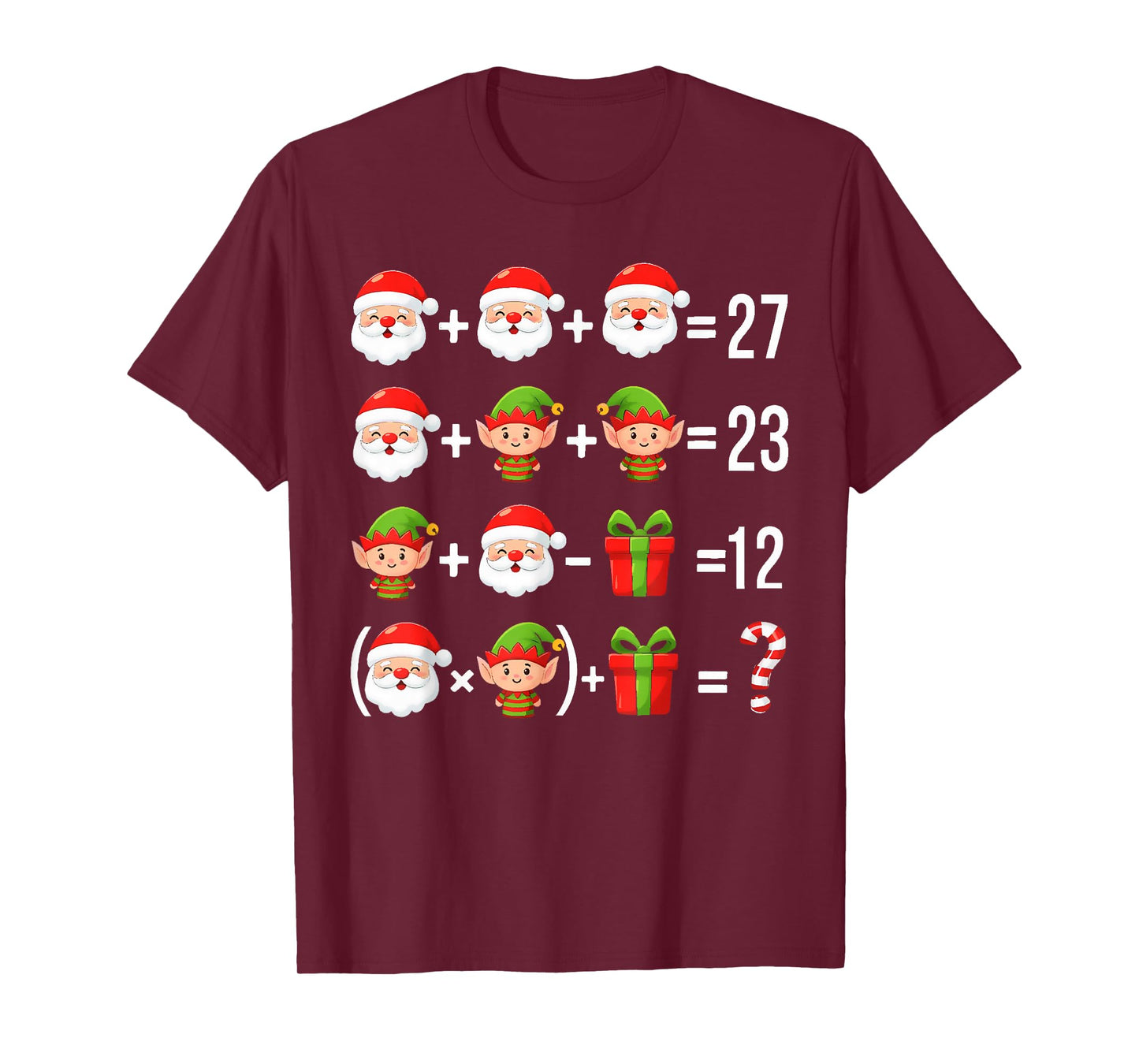 Funny 67 Meme Christmas Math Teacher Santa Six Seven Puzzle T-Shirt