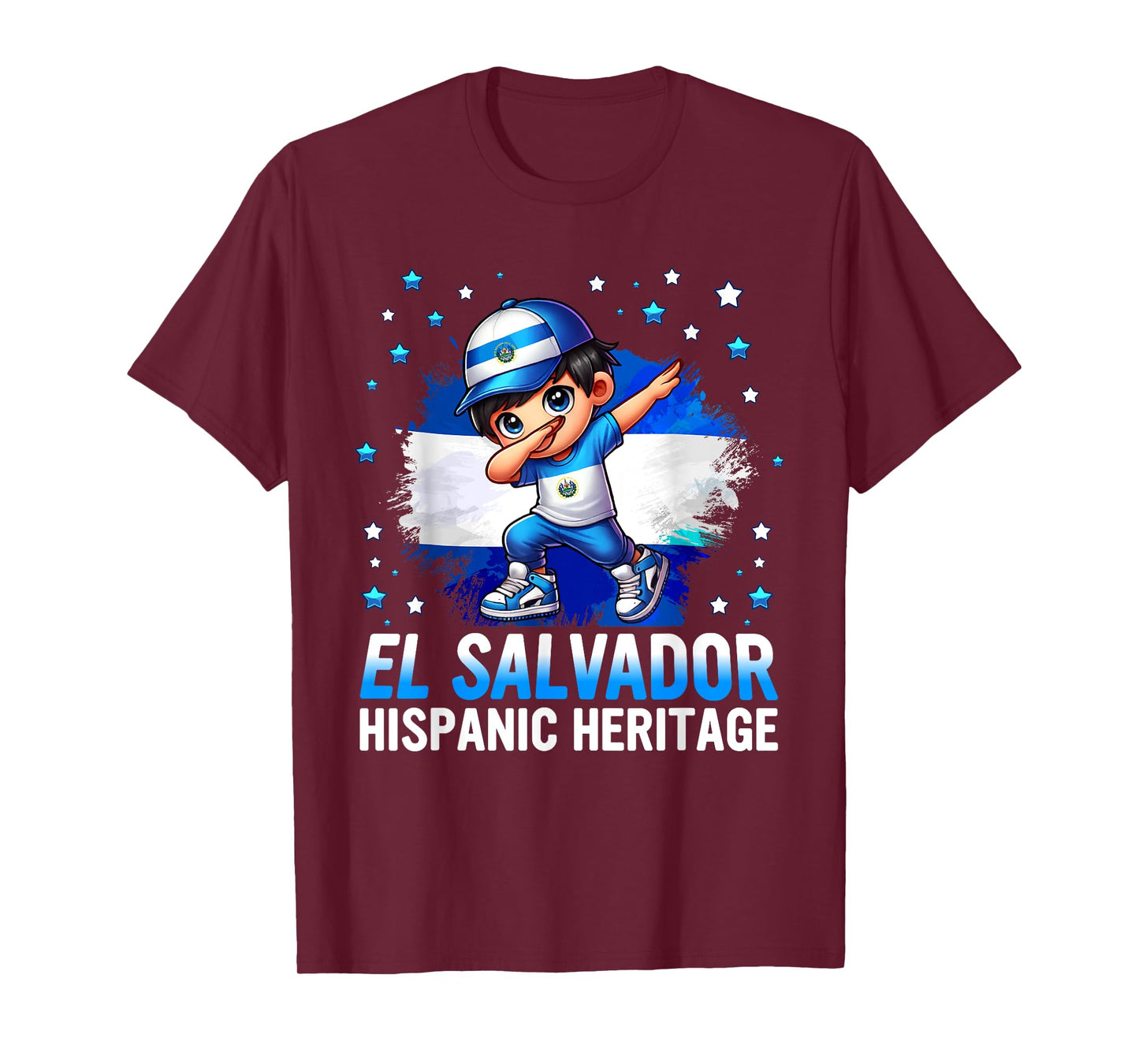 El Salvador Dabbing Kid Hispanic Heritage Salvadorian Roots T-Shirt