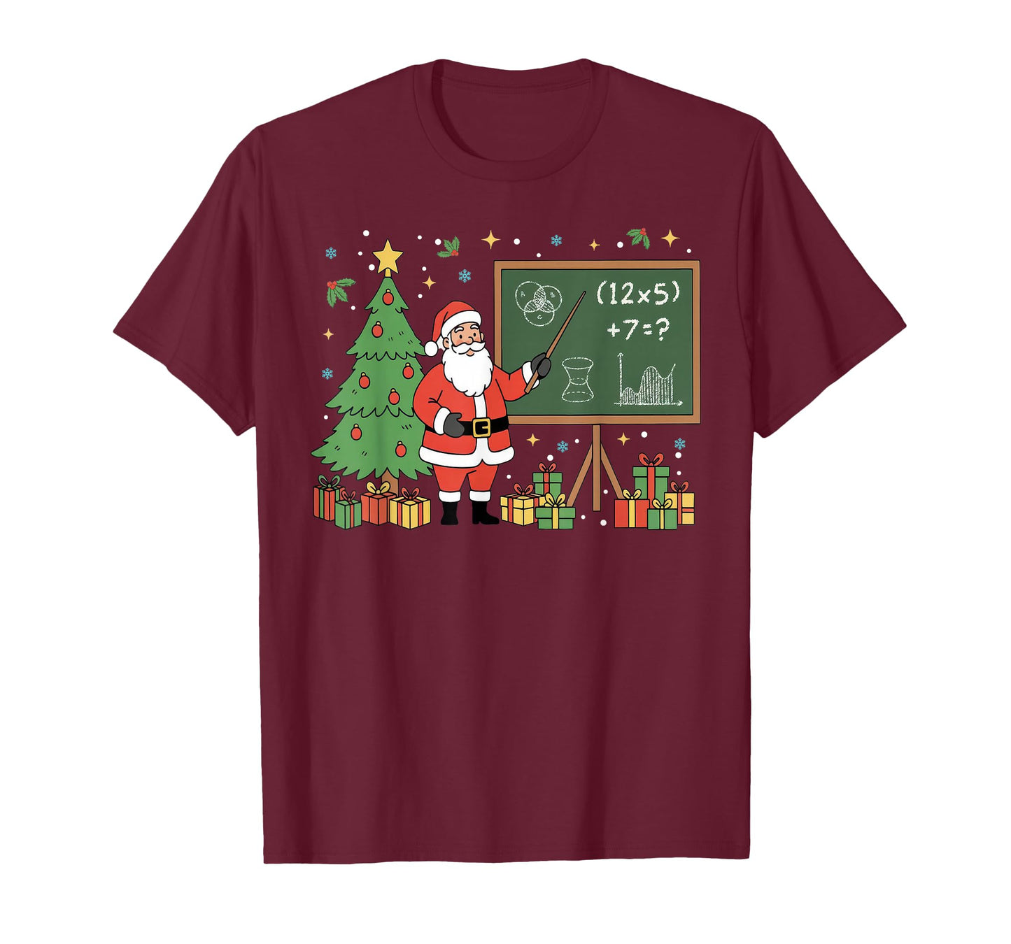 67 Teacher Santa Christmas Six Seven Meme Math Teacher Xmas T-Shirt