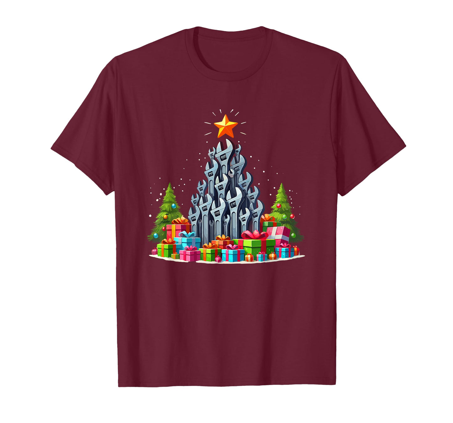 Christmas Tree Wrench Auto Mechanic Handyman T-Shirt