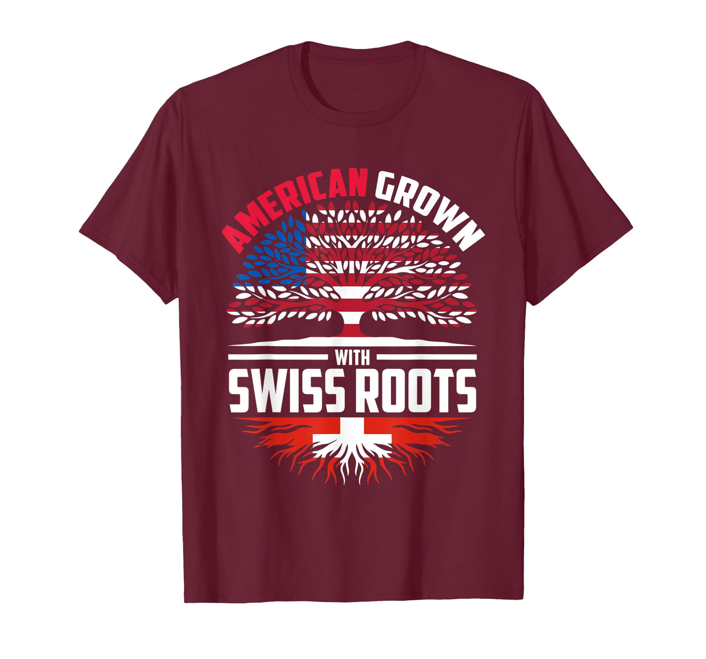 American Grown With Swiss Roots Switzerland Flag Heritage T-Shirt