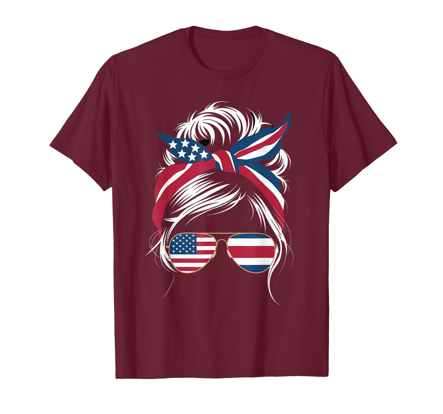 Tropical Pura Vida Messy Hair Bun USA American Costa Rica T-Shirt