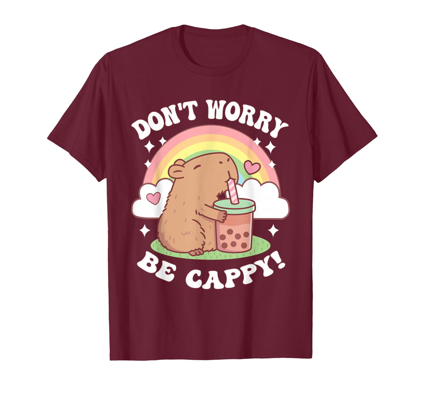 Groovy Don't Worry Be Cappy Cute Funny Capybara Animal Lover T-Shirt